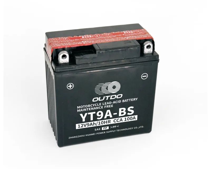 YT9A-BS 12V 9Ah dry-charged motorcycle battery