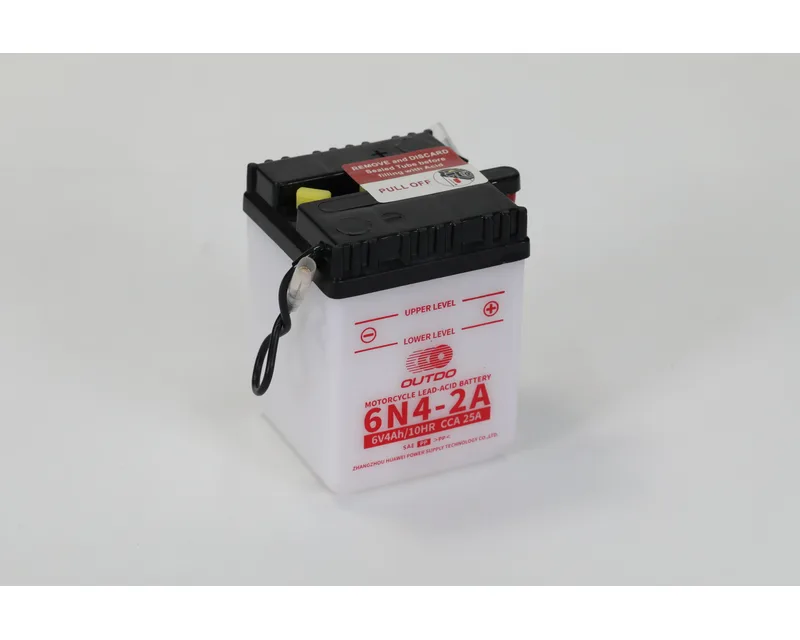 6N4-2A 6V 4Ah dry-charged flooded motorcycle battery