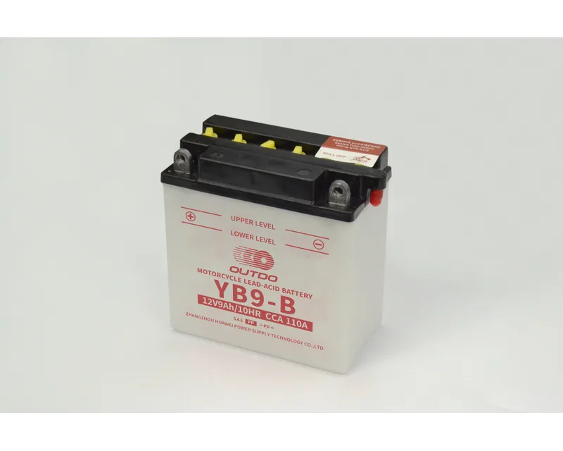 YB9-B 12V 9Ah dry-charged flooded motorcycle battery