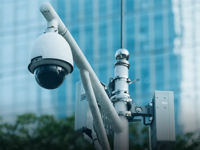 OUTDO industrial battery powering a CCTV and access control security system