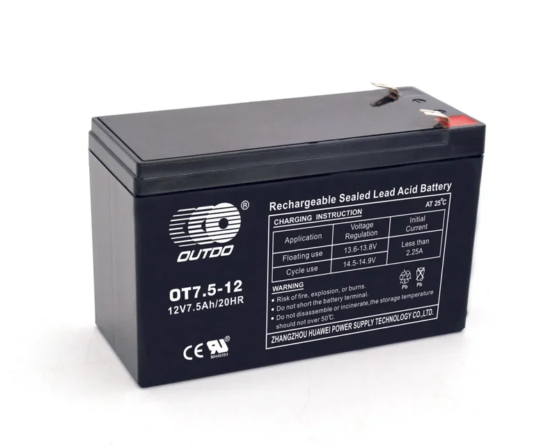 OT7.5-12 12V 7.5Ah sealed lead-acid battery