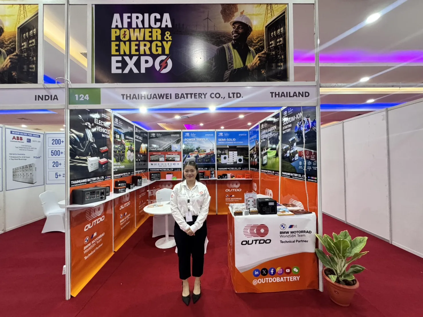 Thaihuawei Battery booth 124 in the Main Hall at Power & Energy Tanzania 2026, Day 1