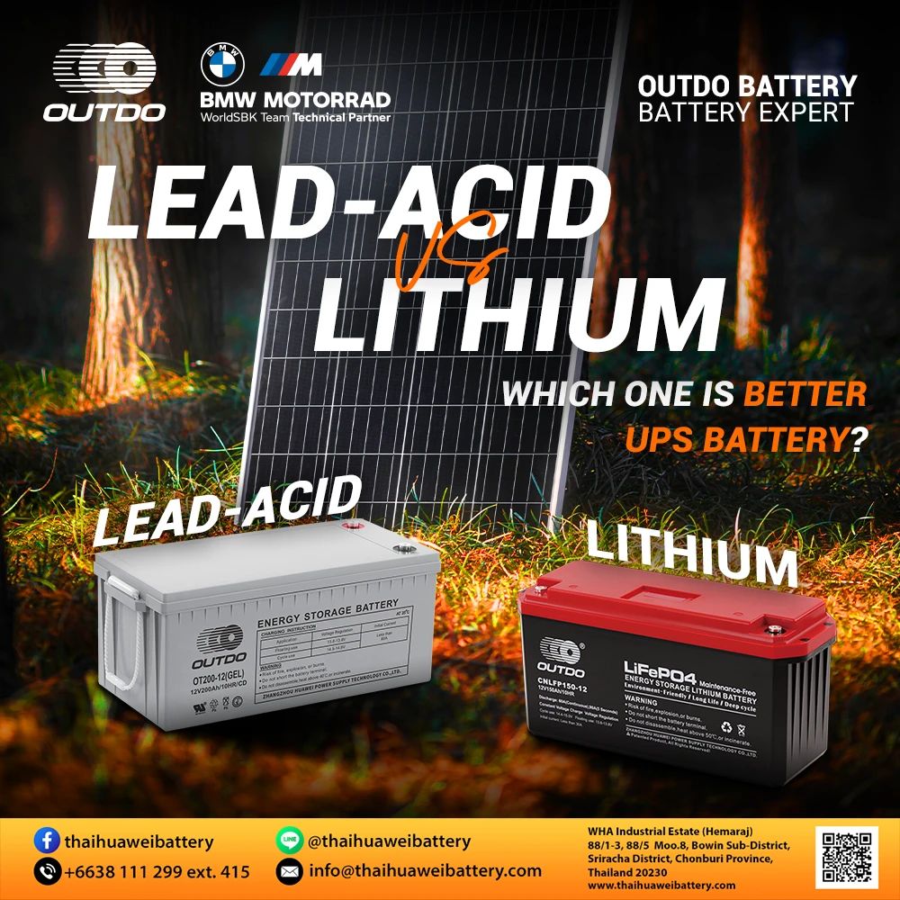 Comparison guide between Lead-Acid vs Lithium UPS batteries for uninterruptible power supplies.